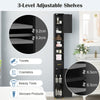 180 cm Tall Bathroom Cabinet Narrow Storage Organizer w/ 3 Doors-Black