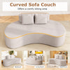 78.5 Inch Modern Floor Couch Upholstered Curved Sofa Grey