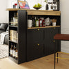 Kitchen Island Extendable Dining Table with Storage Cabinet Bar Bistro Table