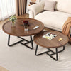 Nesting Coffee Tables Set of 2 Round Stacking Sofa Side Tables for Living Room
