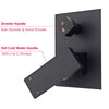 Concealed 2 Way Shower Mixer Square Black 16" Ceiling Shower Head Handset Kit