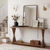 63'' Solid Wood Console Table 2-Tier Farmhouse Narrow Entryway Sofa for Hallway