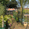 Metal Decorative Garden Arch with Ground Spikes Climbing Plant Support Trellis
