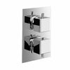 Concealed Thermostatic Shower Mixer Square Black Bathroom Twin Head Valve Set