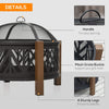 2-in-1 Outdoor Fire Pit Bowl with BBQ Grill Grate 30" Steel Heater with Spark Sc