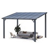 Aluminium Lean-To Gazebo, Wall-Mounted Hardtop Roof Pergola for Garden & Patio
