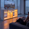 LED Tall Entertainment Center for PS4,55" Media TV Stand Console with Wkmafmyuzy