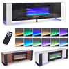 70inch TV Stand Cabinet with 36" Electric Fireplace & 12 LED Lights Furniture UK