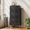 Slim Shoe Storage Cabinet with 3 Flip Drawers for Hallway, Black
