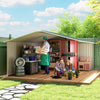 13 x 11ft Garden Shed Storage with Foundation Kit and Vents, Green