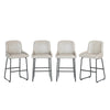 Bar Stools Set of 3/4 PU Leather 24 Inch Height Bar Chairs With Backrest