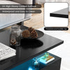 LED Coffee Table Modern 2-tier High Glossy Black Coffee Table