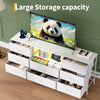8 Fabric Drawers, Metal Frame Storage Cabinet with Wood Top for Living Room