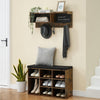 Hall Tree with Padded Seat, Coat Rack & 9 Storage Cubbies,Shoe Storage Bench