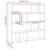 Smoked Oak Engineered Wood Book Cabinet - Multifunctional Room Divider and W9C8