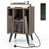 Record Player Stand Vinyl Record Storage Turntable Stand with 4 Open Shelves