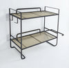 Black 2-Tier Over Toilet Storage Rack,Bathroom Organizer w/ 2 Hooks,Paper Holder