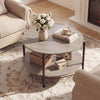 2-Tier Industrial Accent Table with Open Storage Shelf