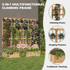 Raised Garden Bed with Lattice Trellis Hanging Roof Elevated Wooden Planter Box