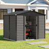 Garden Shed 8 X 7FT Metal Apex Roof With Free Foundation Base Storage House Grey