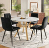 Dining Table Round Wood Top Metal Base Farmhouse Industrial Kitchen Dining Room