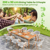 8-Person Outdoor Acacia Wood Dining Table 80" Rectangular Patio Table