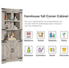 Corner Cabinet with Glass Door,170cm Tall Storage Organiser for Living Room