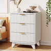 Modern 3 Drawers Bedside Table with Power Supply Nightstand Bedroom Furniture