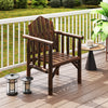 Wooden Patio Dining Chair with Armrests and Reclined High Backrest