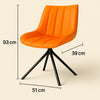 2 x Swivel Dining Chairs Matt PU Leather Padded Seat Dining Room Chair Modern