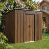 4x8FT Garden Shed Metal Pent Roof Outdoor Storage House With Free Foundation Kit