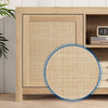 66" Rattan Wood TV Stand Media Console Storage Cabinet For Living Room