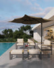 2Pcs Aluminum Patio Armchairs Set Thick Cushion Outdoor Garden Sofa Chairs