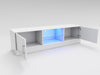 150cm White High Gloss TV Stand Cabinet TV Unit with LED Lights Storage Doors