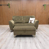 'Dawson' 2 Seater Sofa + 'Ava' Storage Footstool Khaki Velvet RRP £1200 NEW