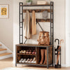 5 in 1 Coat Hall Tree Bench Coat Rack Shoe Storage Entryway Bench with Cubbies🔥