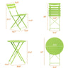 3PCS Dining Table Set Metal Table 2 Chairs Compact Space Saving Kitchen Bistro