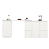 Kitchen Island Breakfast Bar Dining Table with Storage Cabinet Cupboard White