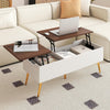 Modern Center Table w/Storage Compartments-Walnut Lift Top Coffee Table