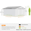 13 x 11ft Garden Shed Storage with Foundation Kit and Vents, Green