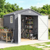8 x 6ft Garden Shed Storage w/ Foundation Kit, Vents, Grey