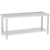 Stainless Steel Kitchen Commercial Prep Table Overshelf Catering Worktop Bench