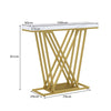 Gold Console Table Modern Sofa Table-White