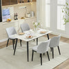 2-Piece Dining Chairs w/ Linen or Velvet Padded Seats, Wood Legs+High Back