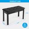 ♬Mustar Piano Stool Wooden Piano Bench With Storage Padded Keyboard Seat White