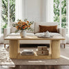 120CM Rectangular Coffee Table Wooden Center Table with Storage for Living Room