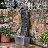 Garden Water Feature Outdoor LED Fountain Curved Waterfall Grey Teamson