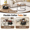 Round Coffee Table Set of 2 80 & 60 CM Circle Cocktail Table-Coffee