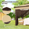 3 X 3(M) Pop up Gazebo Tent with Netting, Height Adjustable, Beige