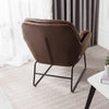 Faux Distressed Brown Leather Armchair Occasional Lounge Accent Chair Vintage UK
